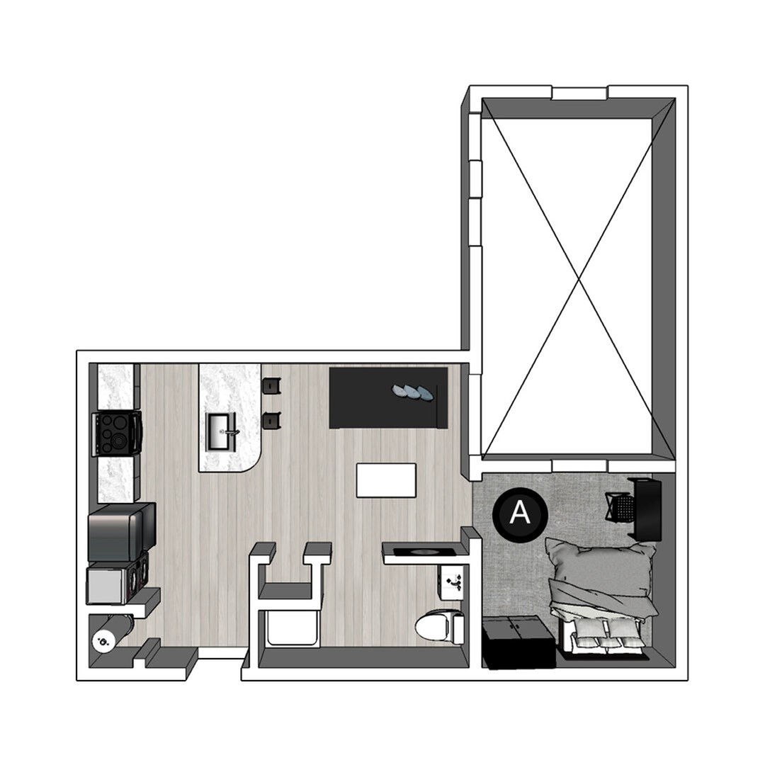 1BR/1BA &ndash; Lux North