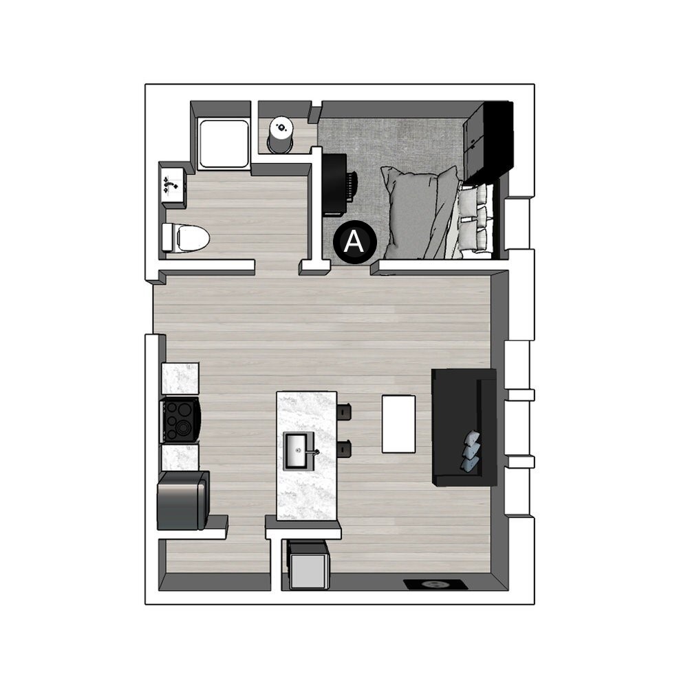 1BR/1BA &ndash; Lux South