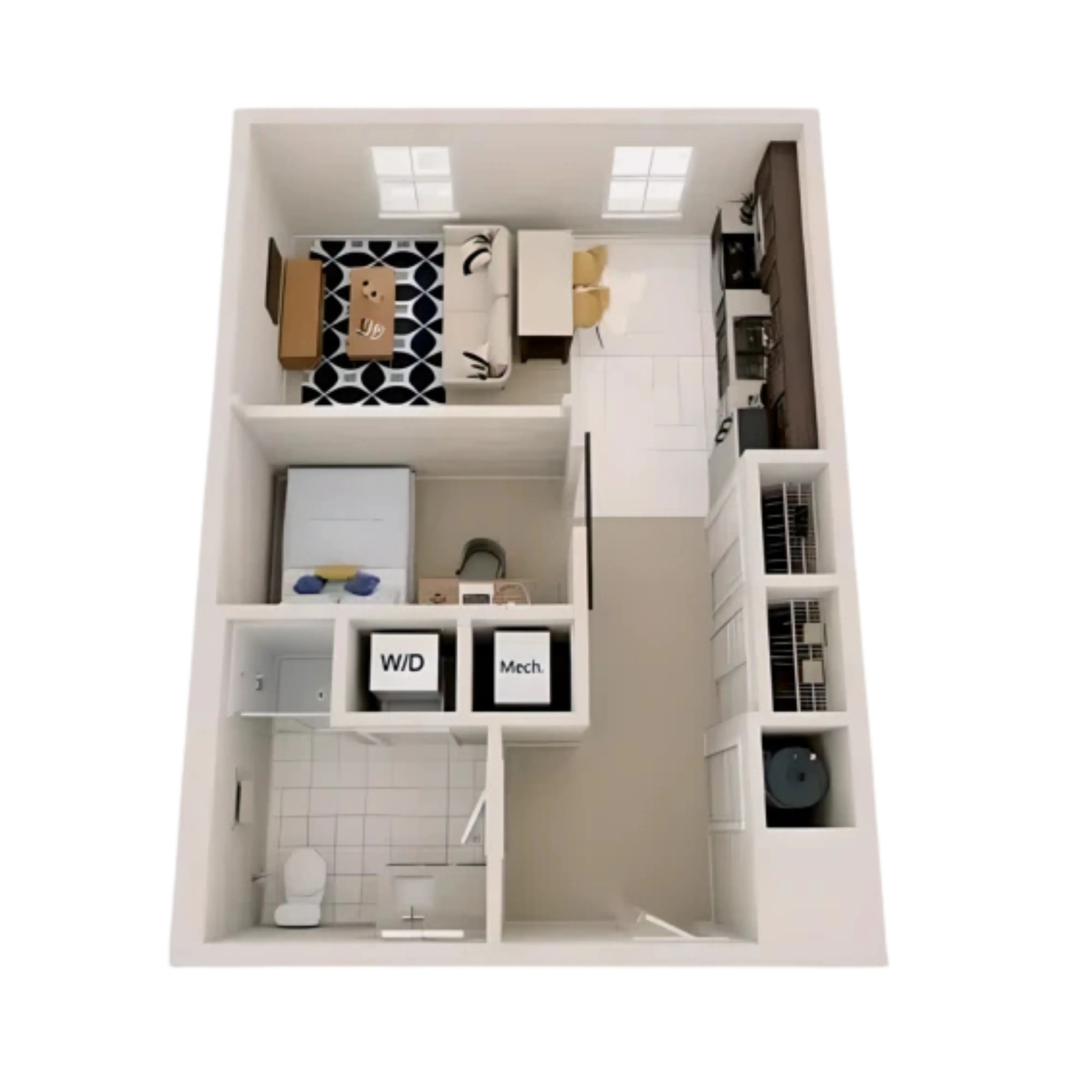 Paloma University City - One Bedroom Floorplan