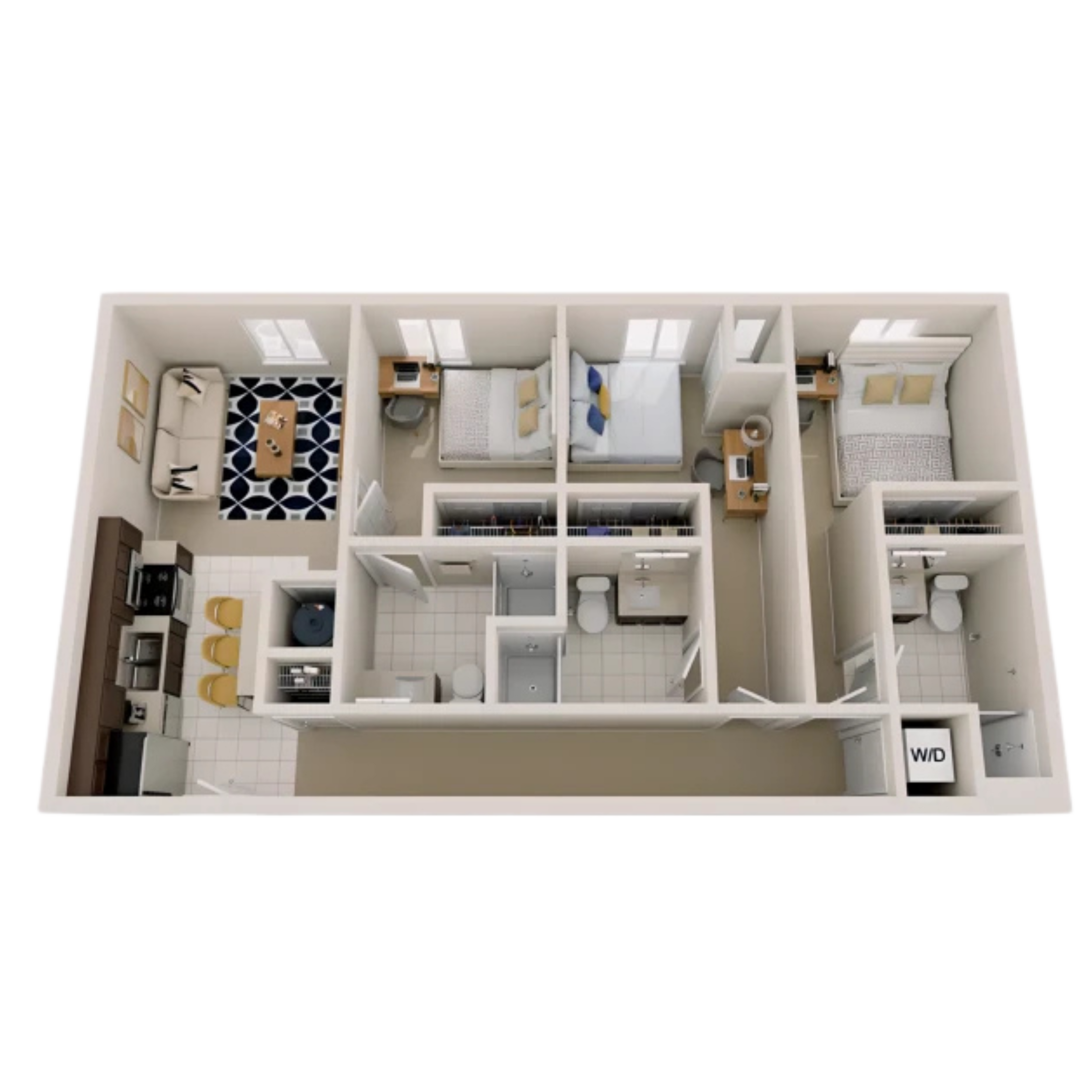 Paloma University City - Two-Bedroom Floor Plan