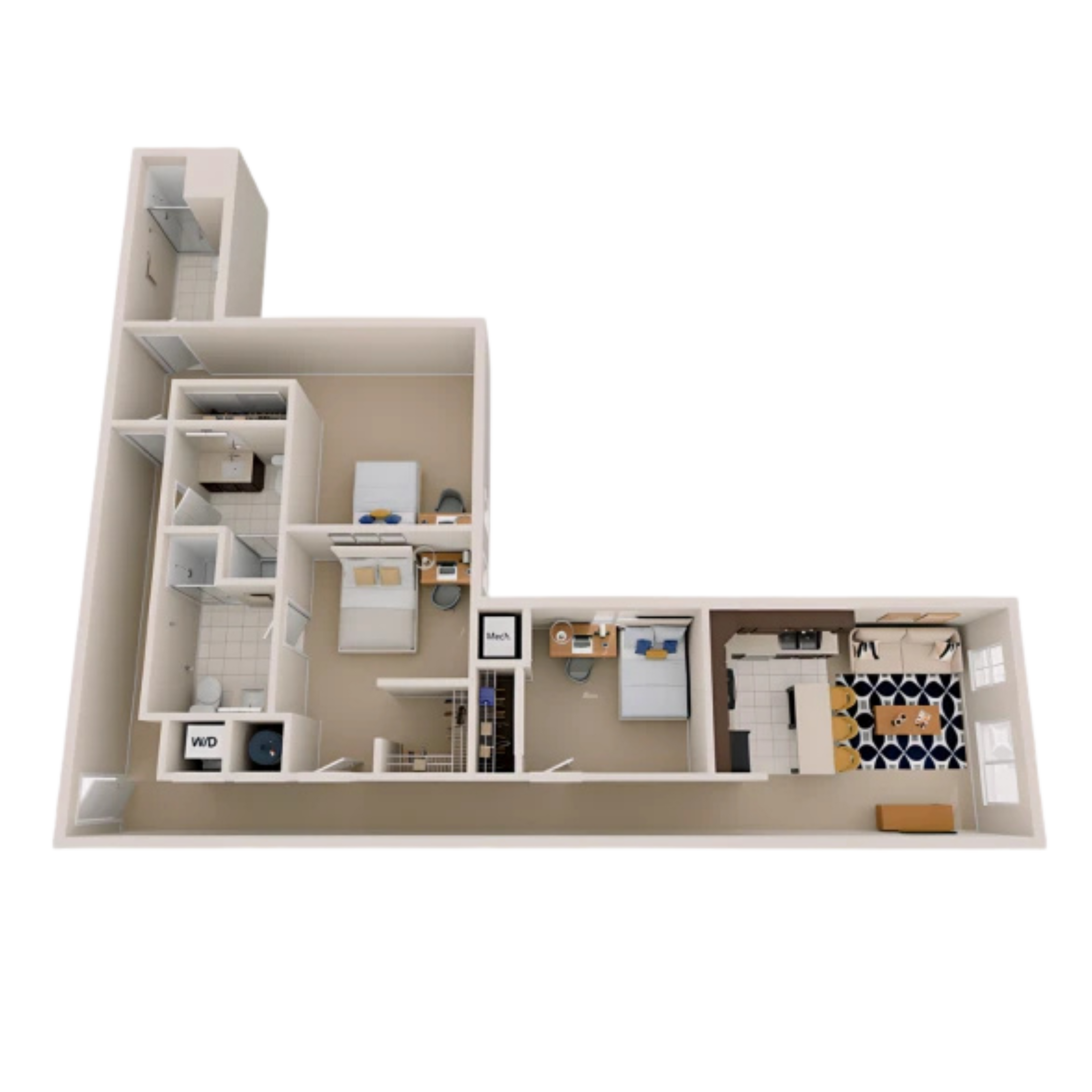 Paloma University City - Two-Bedroom Floor Plan