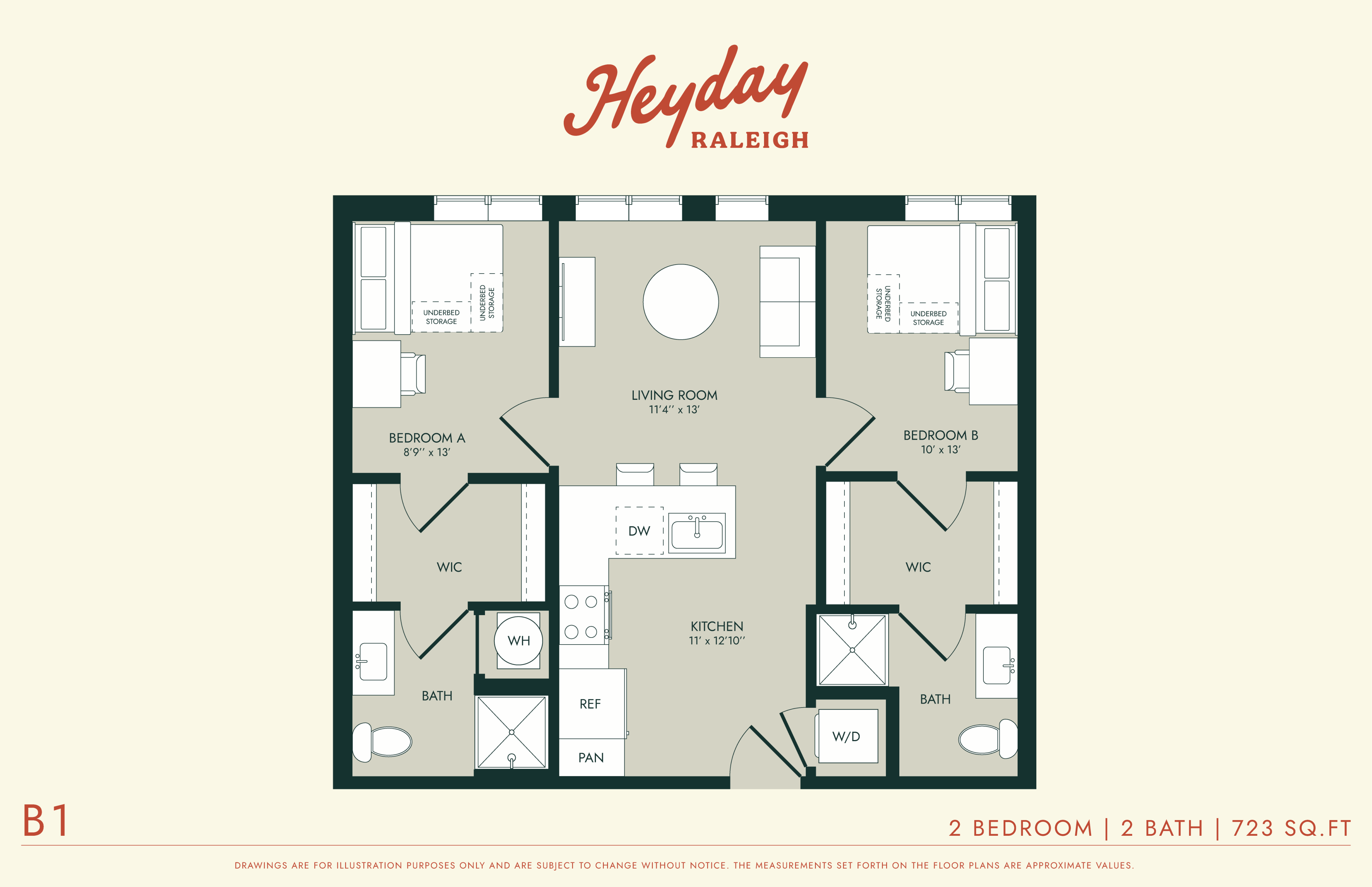 HeyDay Raleigh - B1 Floorplan