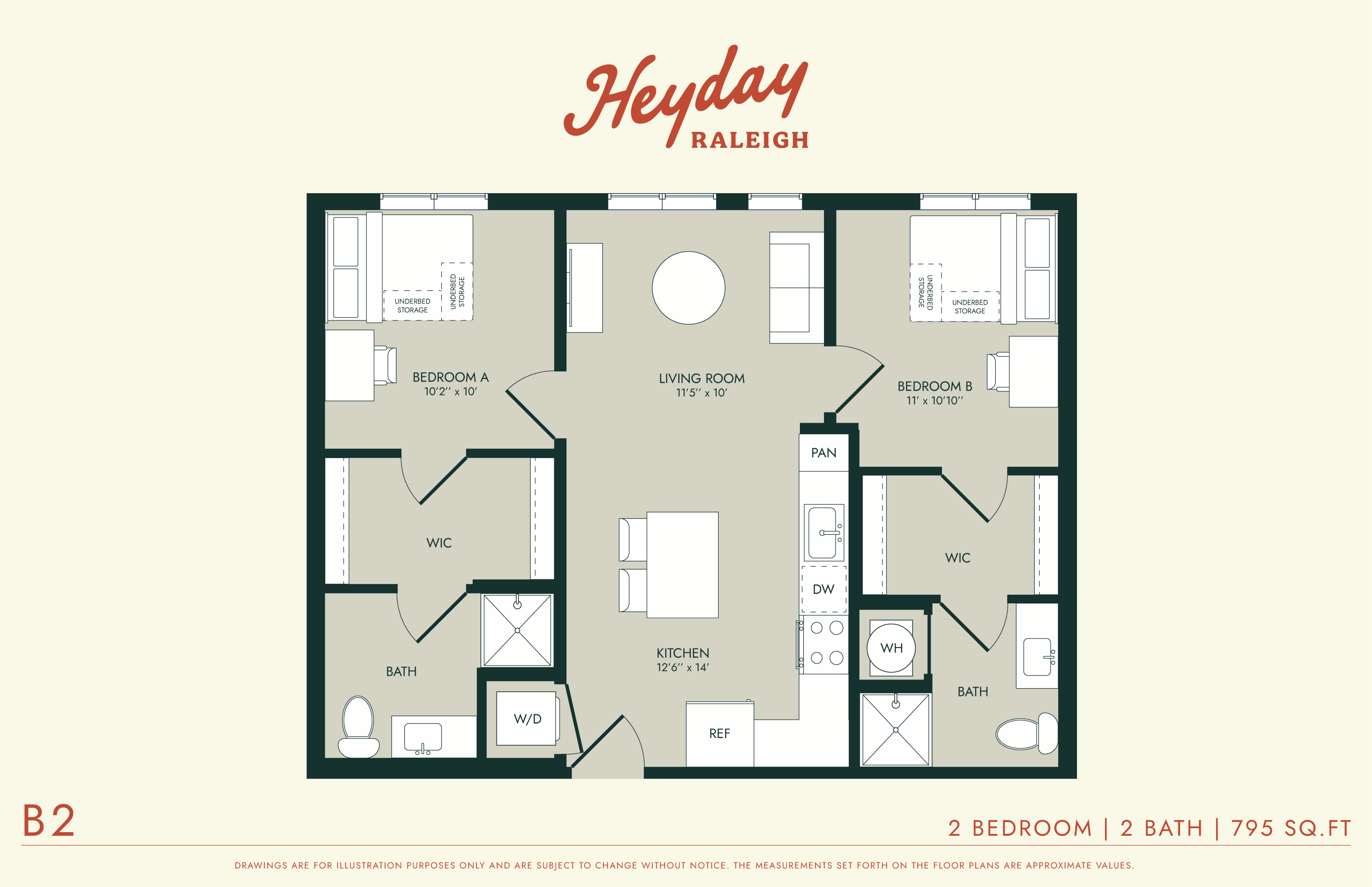 HeyDay Raleigh - B2 Floor Plan