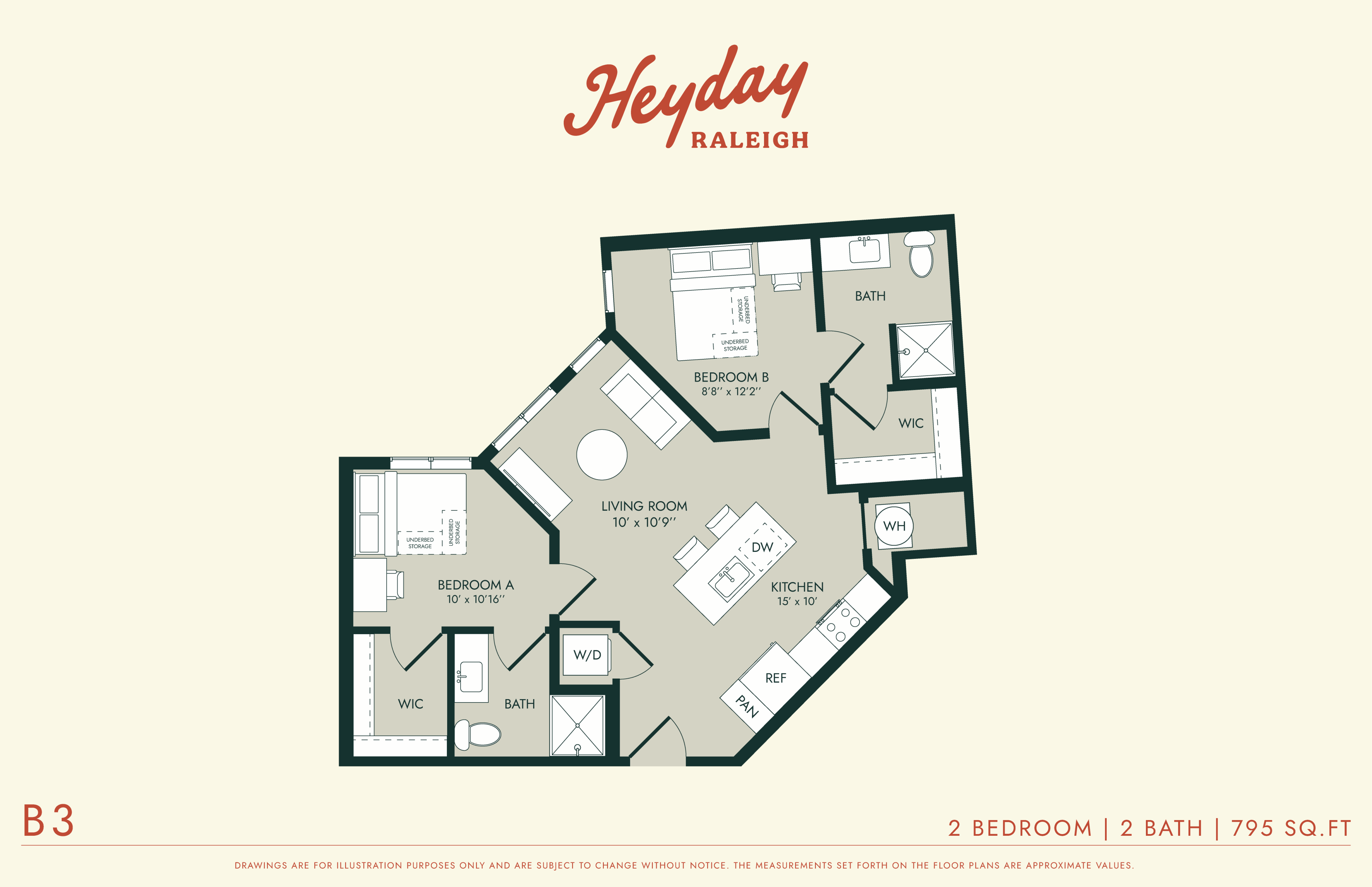 HeyDay Raleigh - B3 Floor Plan