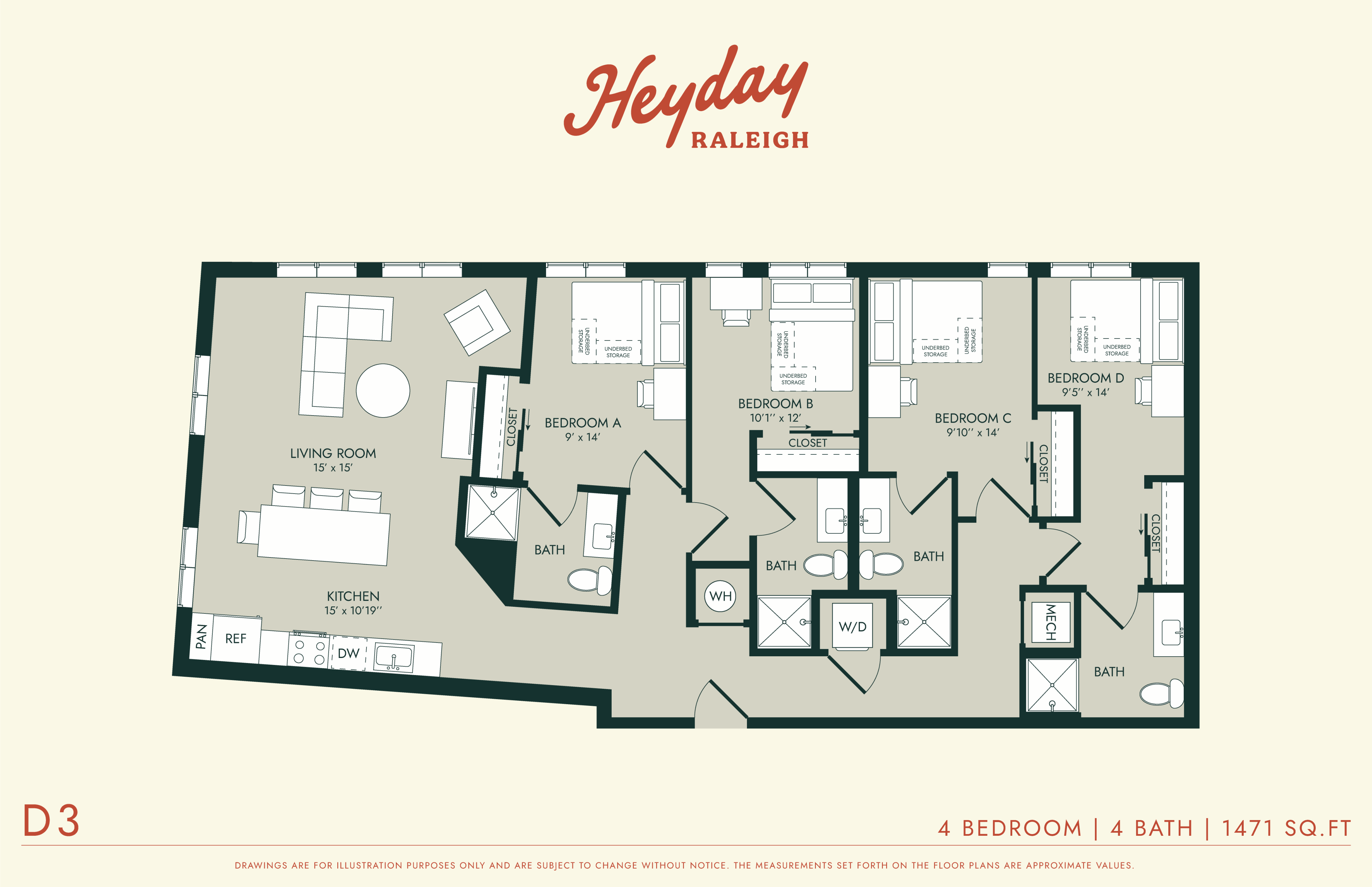 HeyDay Raleigh - D3 Floorplan