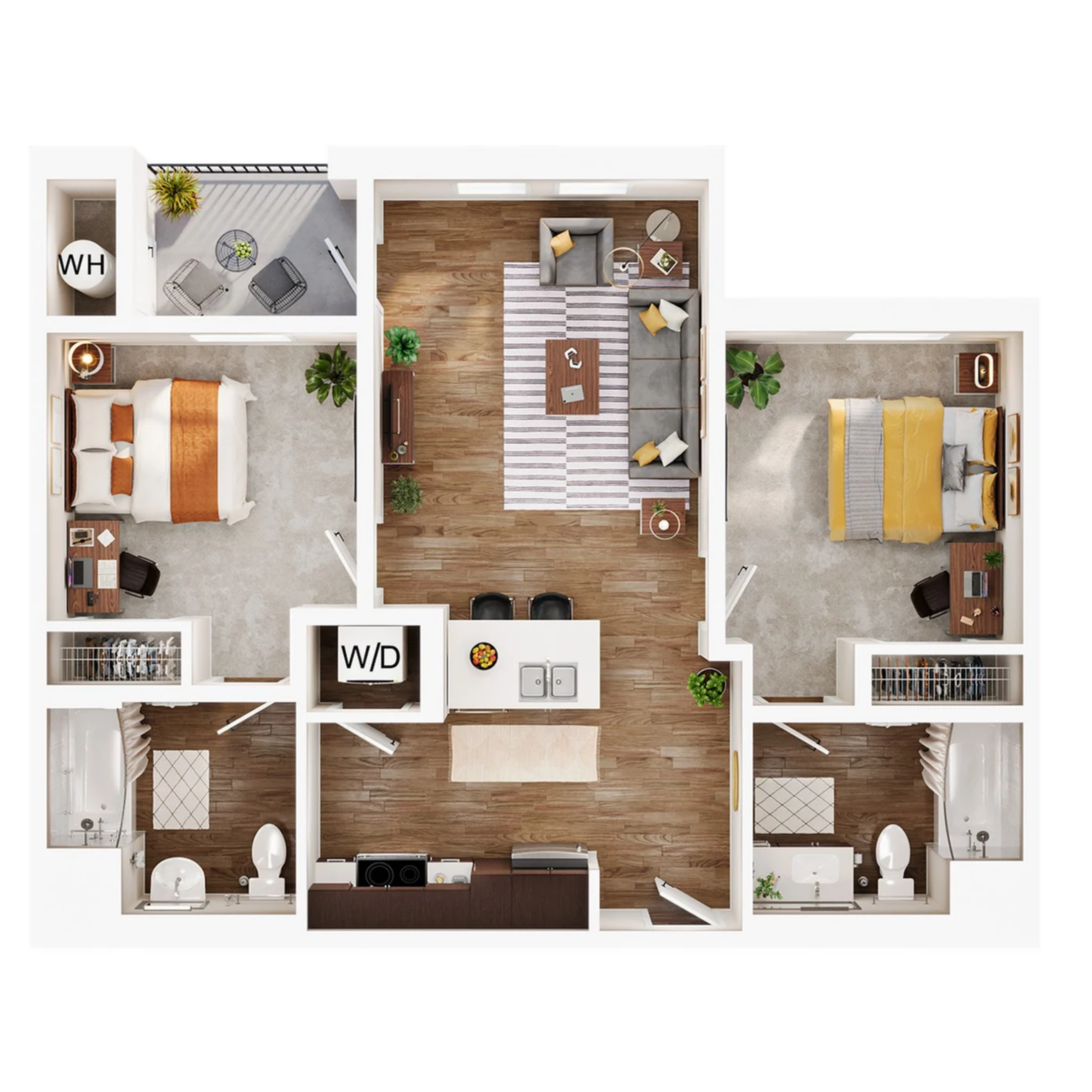 The Degree - Two-Bedroom Floor Plan
