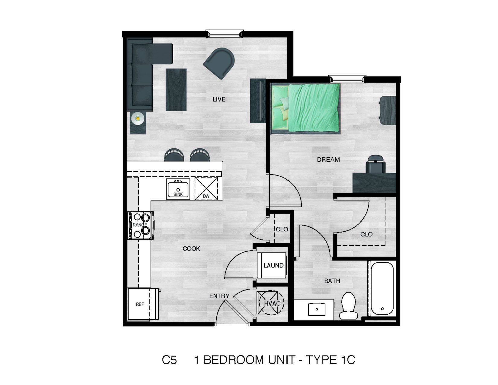 1BR/1BA - A2