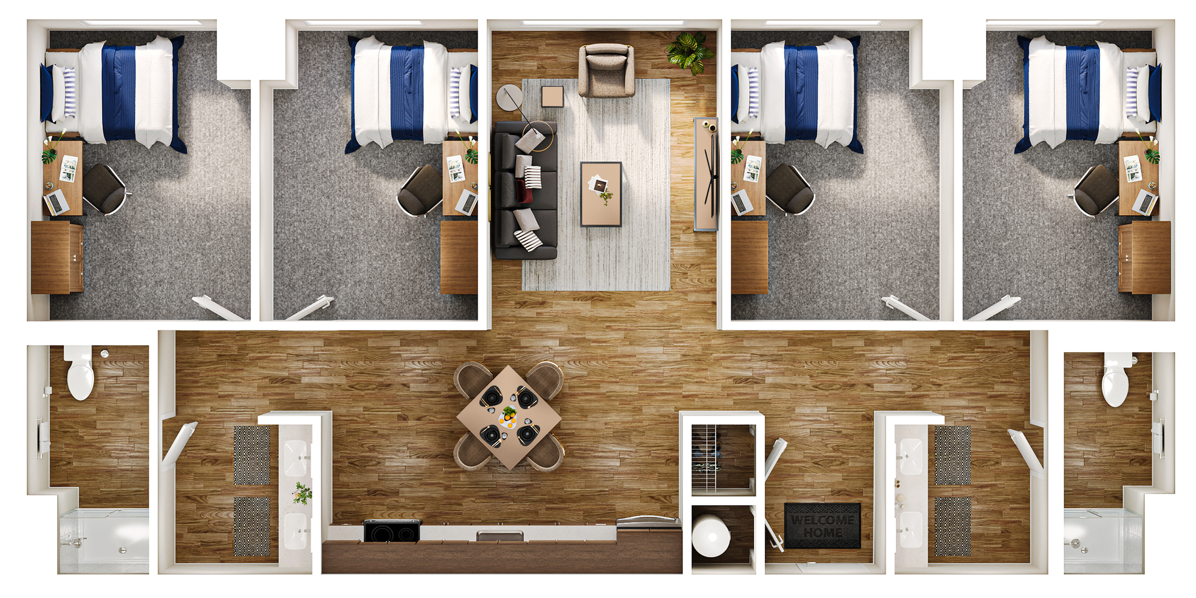 4 Bedroom 2 Bath