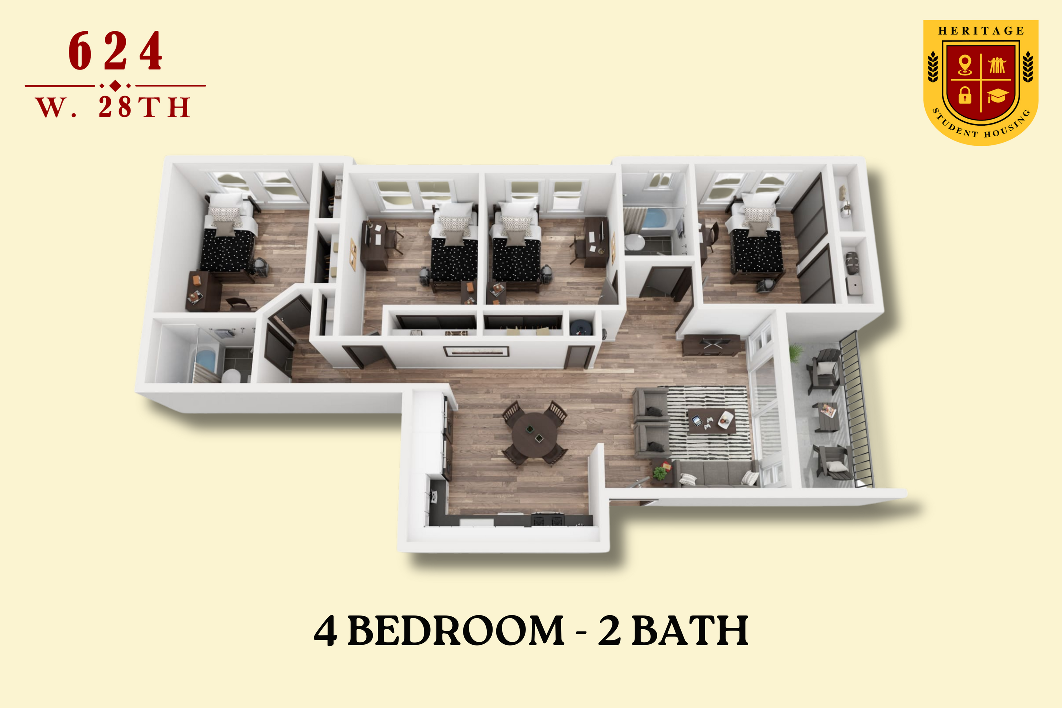 4BR/2BA - Private