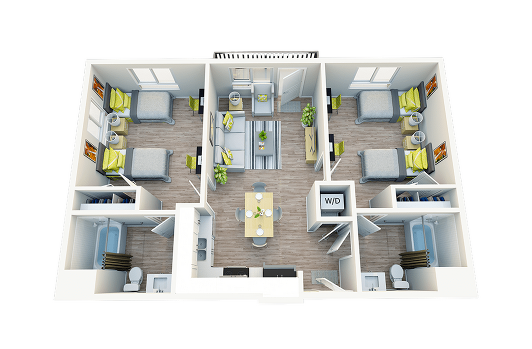 2BR/2BA - 3rd Balcony