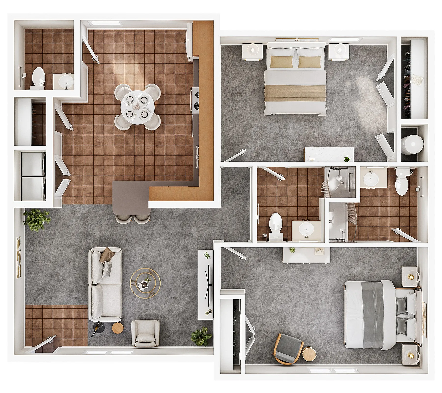 2BR/2BA H UNFURN