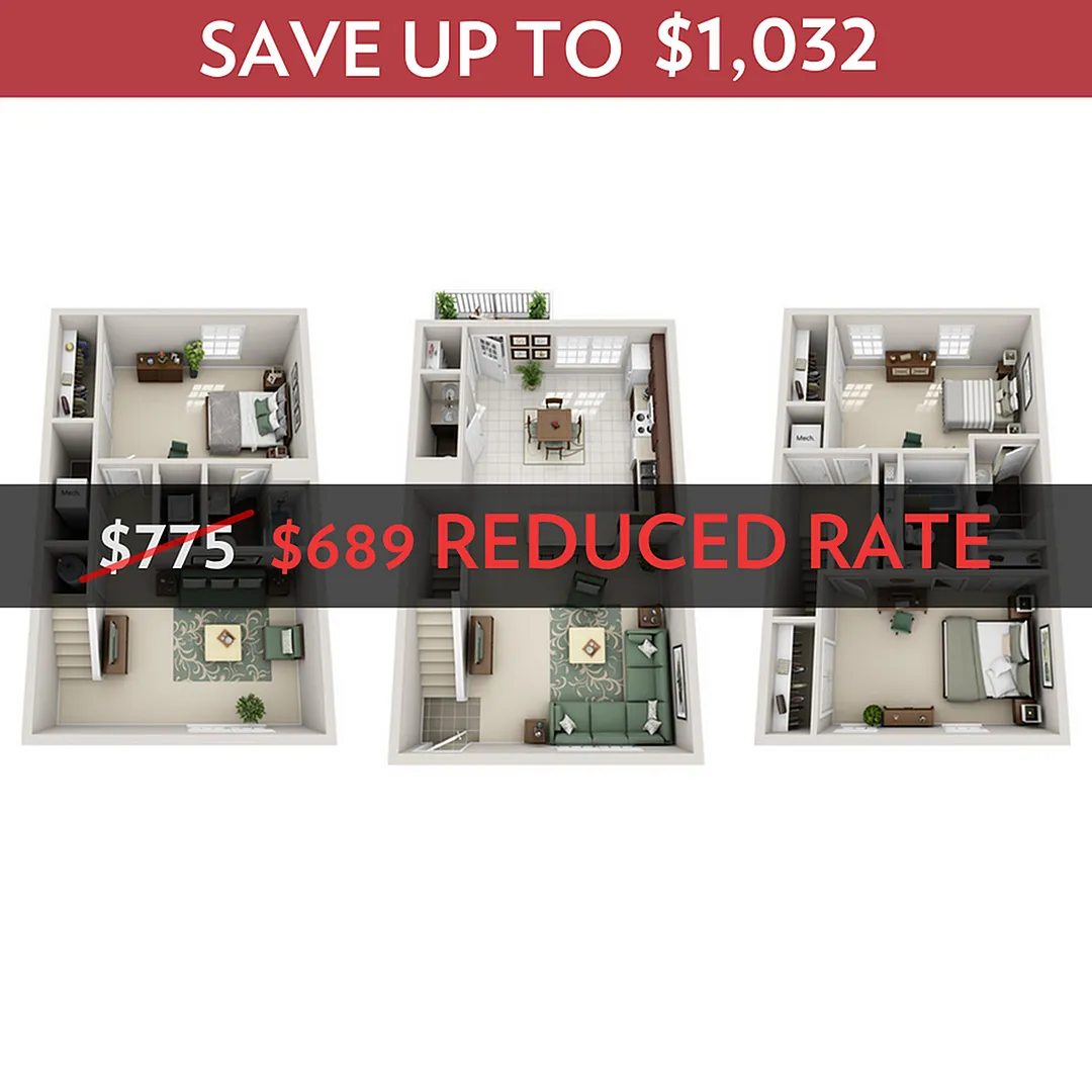 3BR/3.5BA - Upgrade floor plan