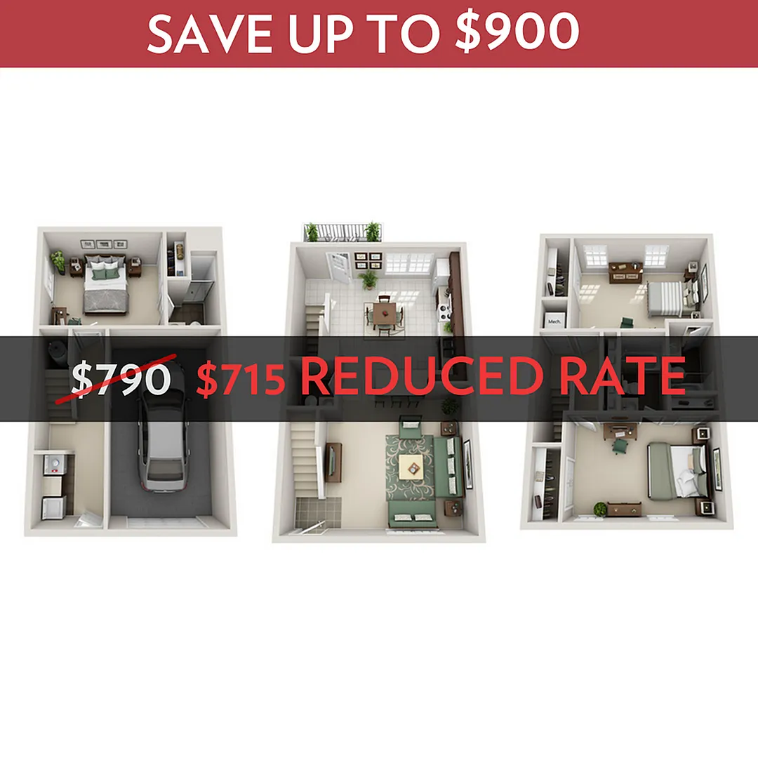 3BR/3.5BA - G Upgrade floor plan