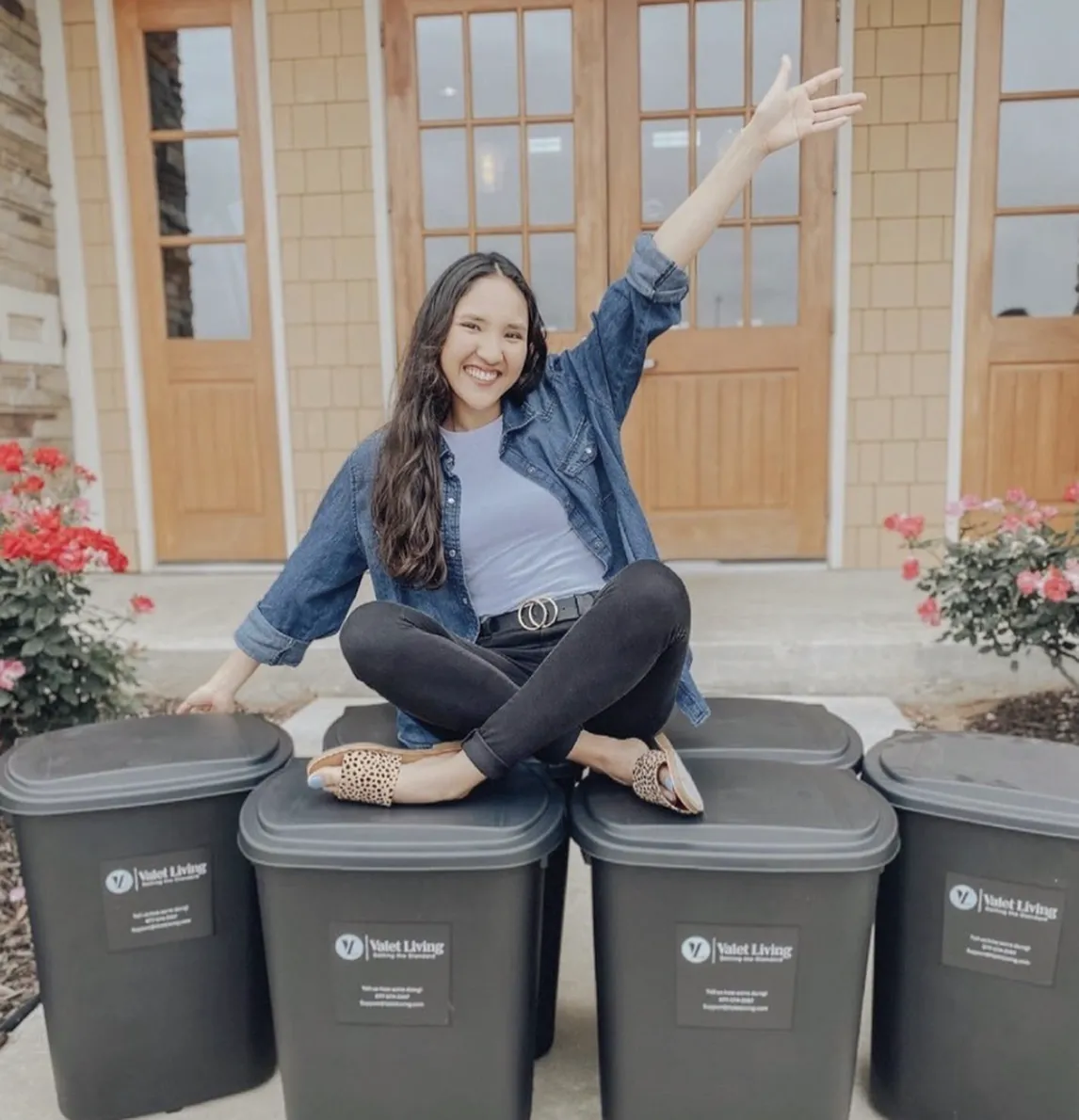 girl on trash