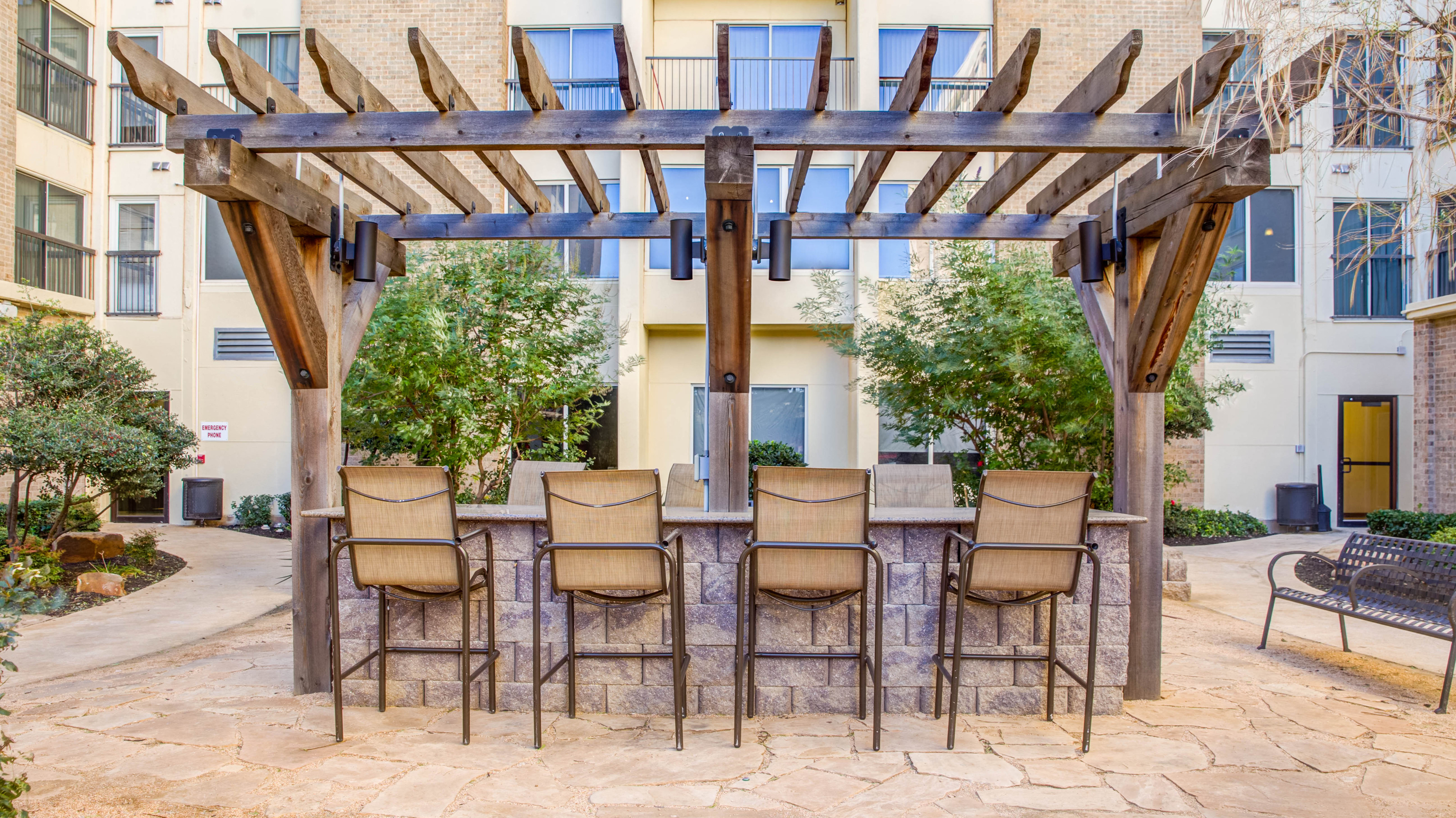 Image of Outdoor Courtyards with Fire Pit, BBQ Pit and Picnic Pergolas for U Lofts
