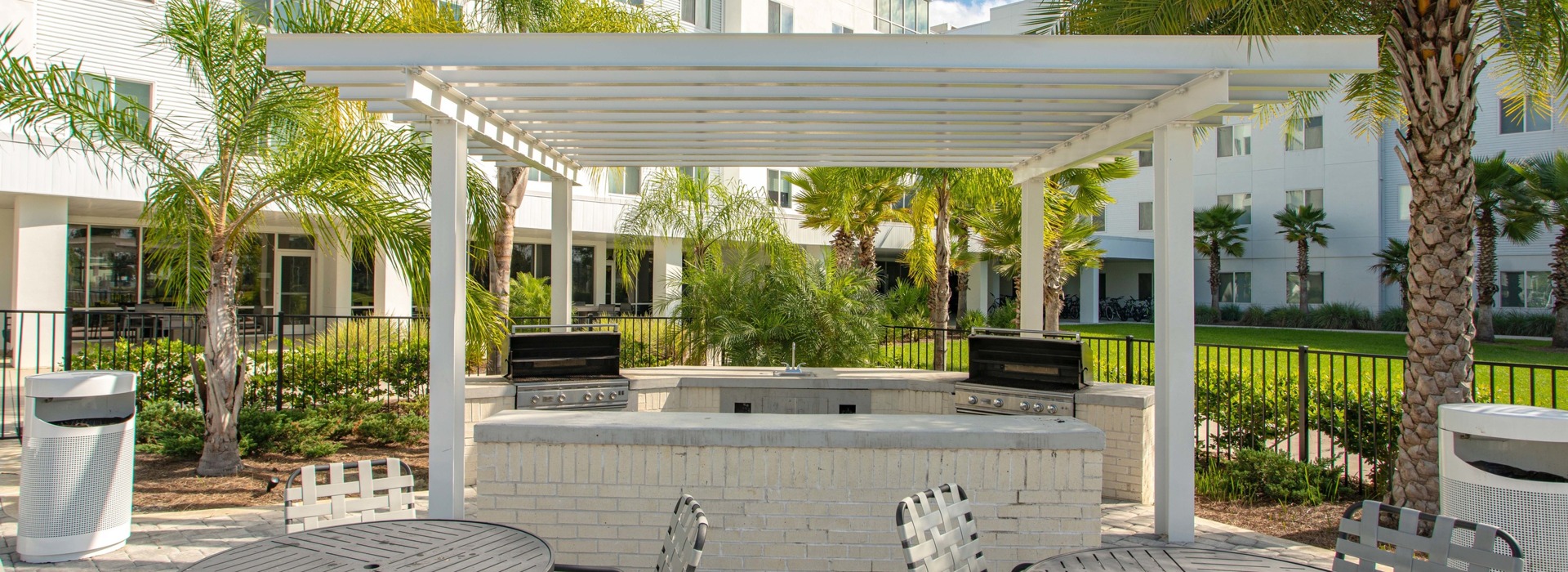 Residents by the pool