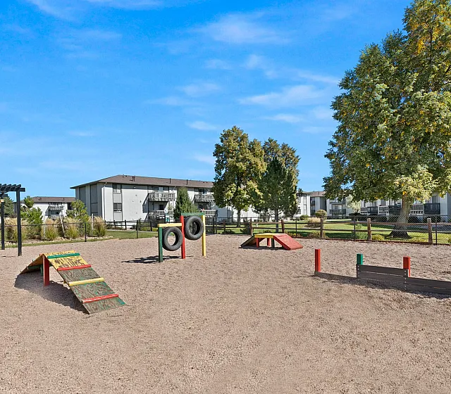 Pet park with agility course