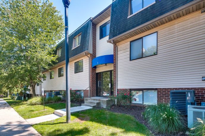 Exterior view of Butler Ridge Apartments at the Village at the Park in Minneapolis, Minnesota, showcasing modern architecture.