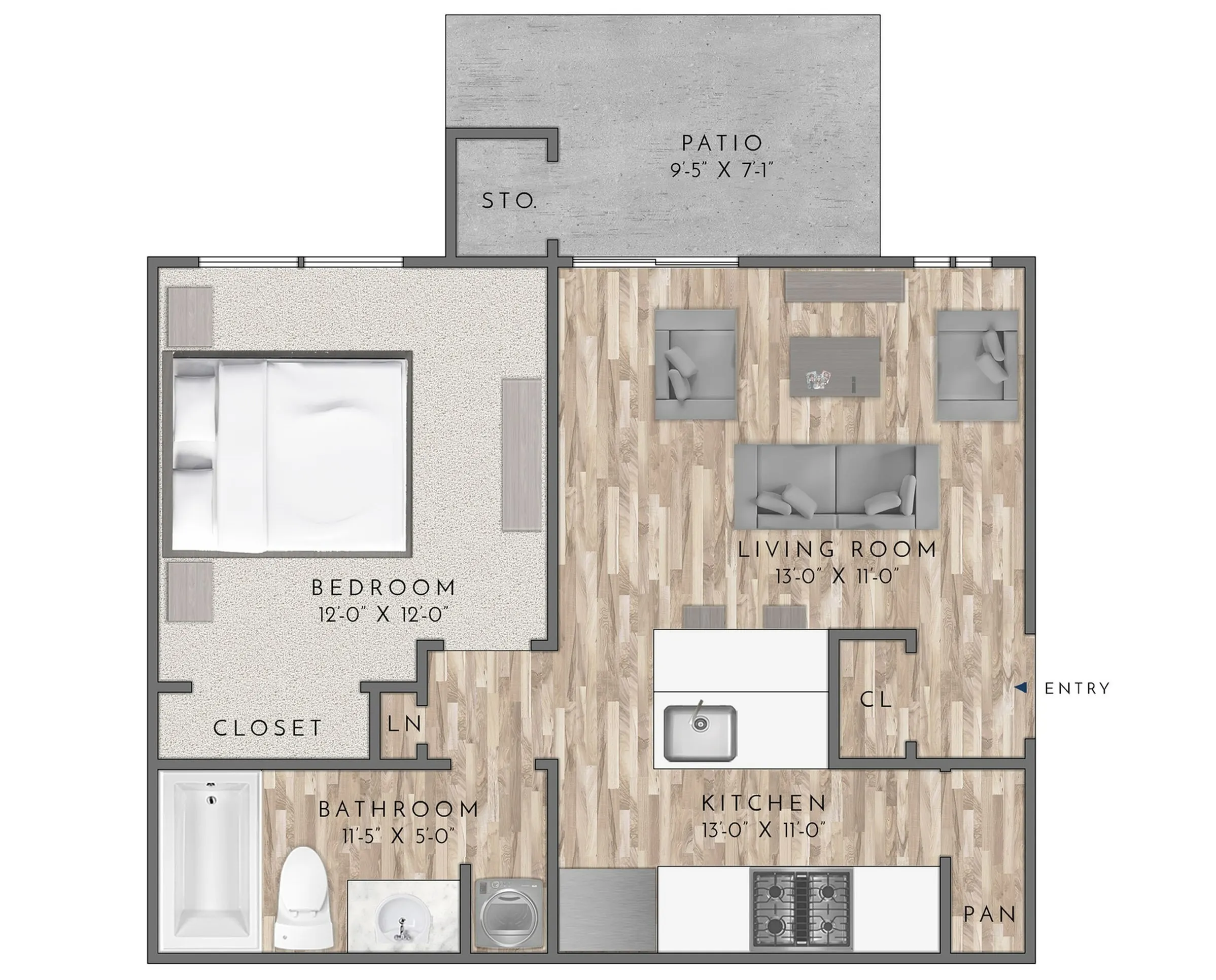 A1 1X1 524 sqft