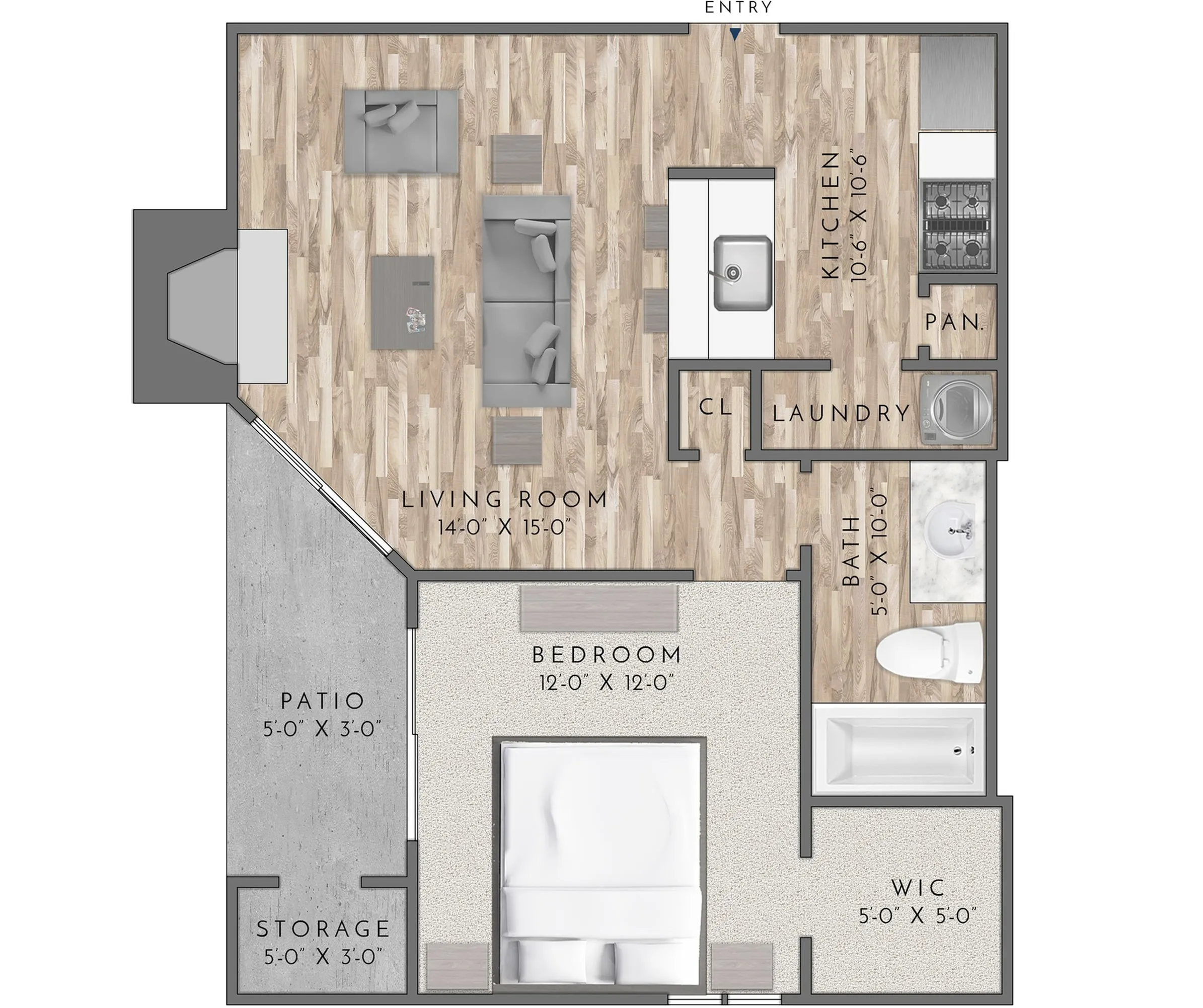 A2 1X1 616 sqft