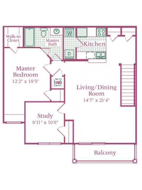 The Crest at Elm Tree - Chestnut 1 Bedroom + Den