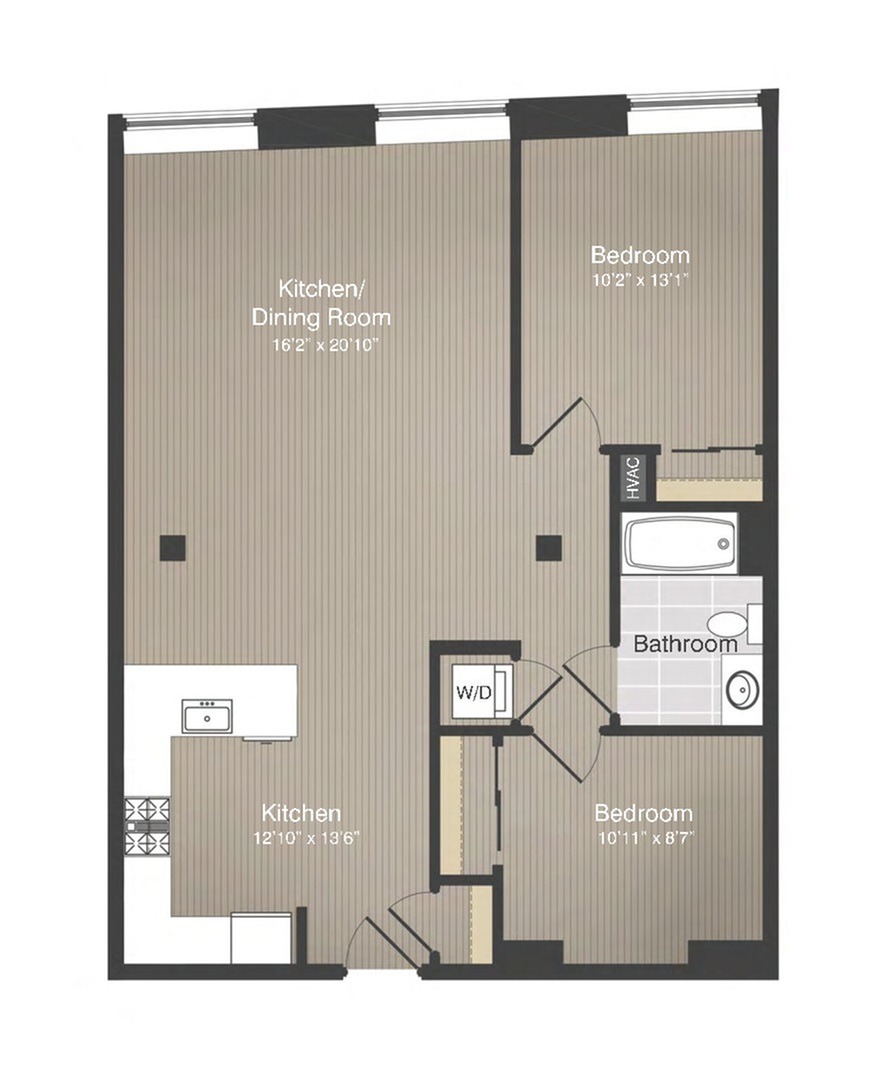 2BR/1BA