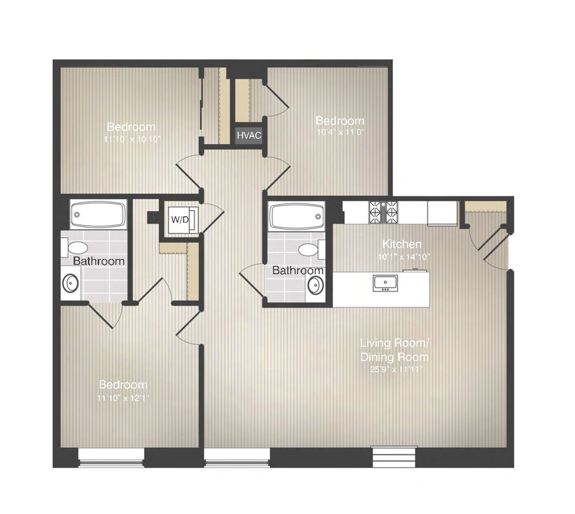3BR/2BA