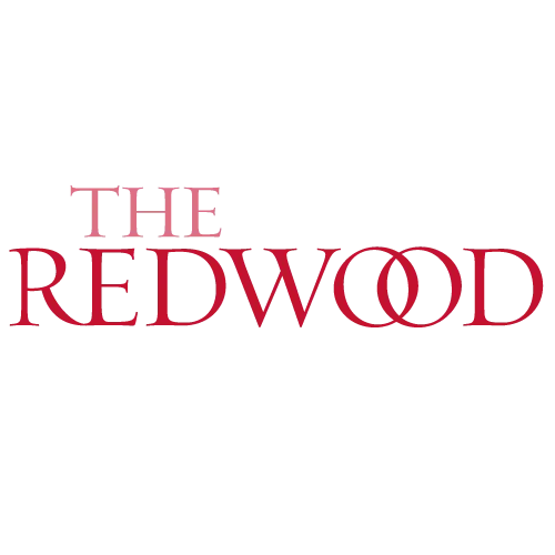 The Redwood logo in bold red typography.