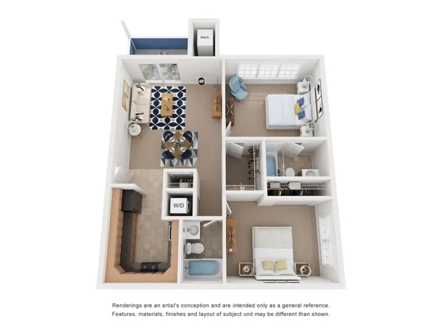 two bed floor plan