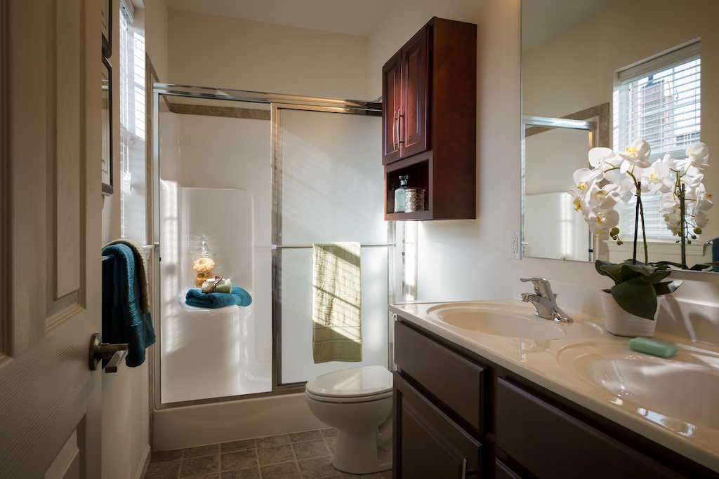 Image of Double Bowl Vanities for Meridian West Shore Apartments