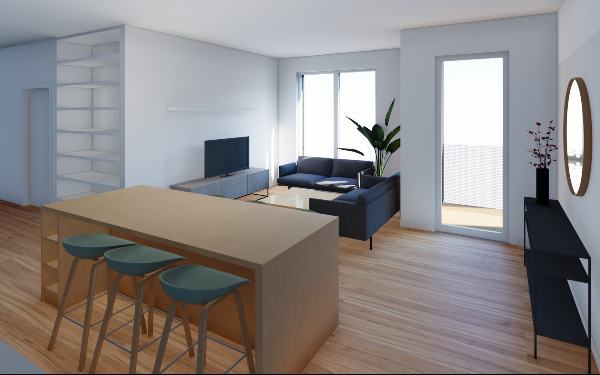 Hohm Apartment Interior Rendering