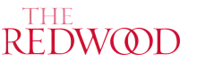 Stylish logo design for The Redwood with overlapping circles and bold typography.