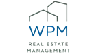 Modern logo of WPM Real Estate Management featuring sleek, overlapping building outlines.