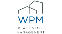 WPM Real Estate Management logo featuring modern geometric building outlines, symbolizing innovative property solutions.