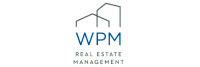 Elegant WPM Real Estate Management logo featuring modern, minimalist building design.