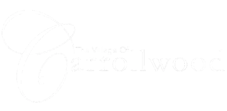 Elegant logo for The Village of Carrollwood, featuring sophisticated typography.