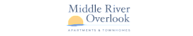Middle River Overlook logo featuring serene sunset motif for stylish apartments and townhomes.