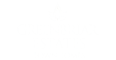 Elegant logo for Greenbriar Estates Townhomes, showcasing a sophisticated design with a floral emblem.