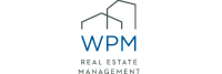 WPM Real Estate Management logo featuring minimalist design of two outlined buildings above the company name.