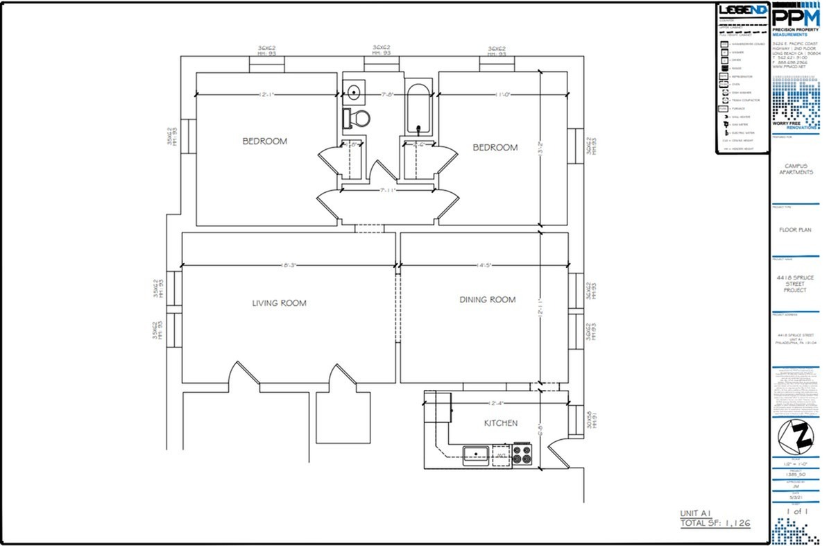 2 bedroom 1 bathroom university city campus apartments philadelphia