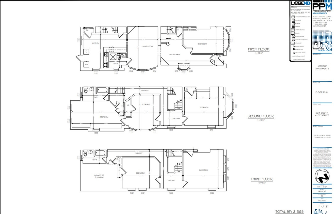 234 south 41st street floors 1 to 3 9 bedroom 3 bathroom floor plan philadelphia