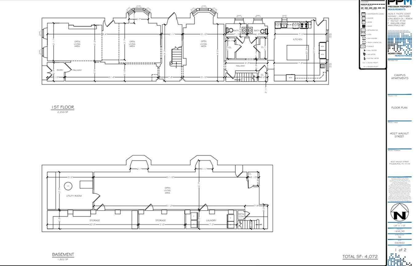 4027 walnut street basement and 1st floor 12 bedroom 5 bathroom floor plan philadelphia