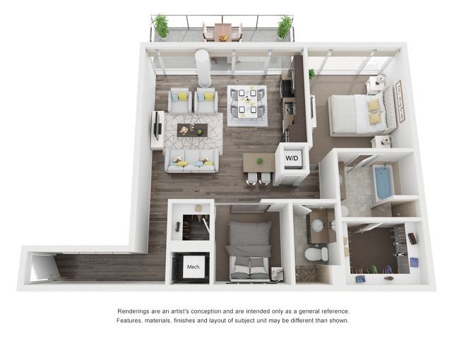 Two bedroom floorplan