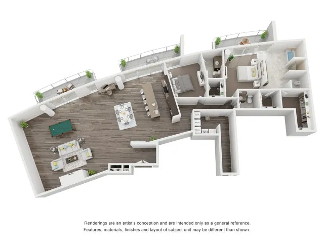 Two bedroom floorplan