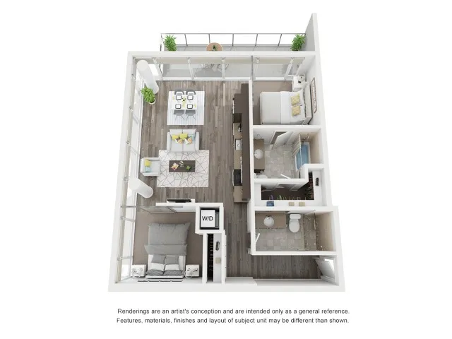 Two bedroom floorplan