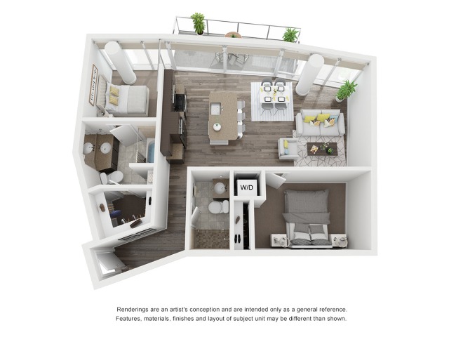 Two bedroom floorplan