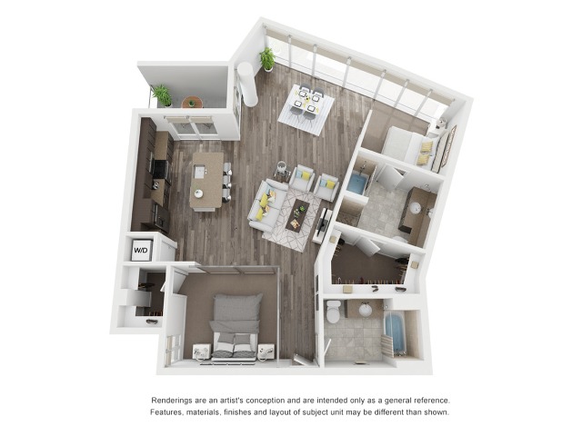 Two bedroom floorplan