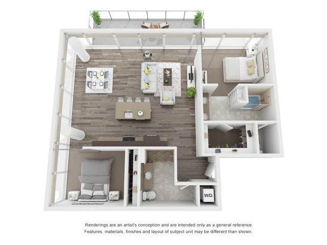Two bedroom floorplan