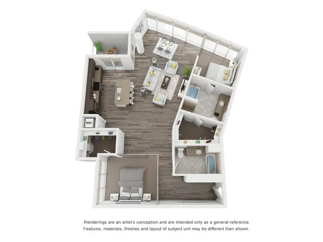 Two bedroom floorplan