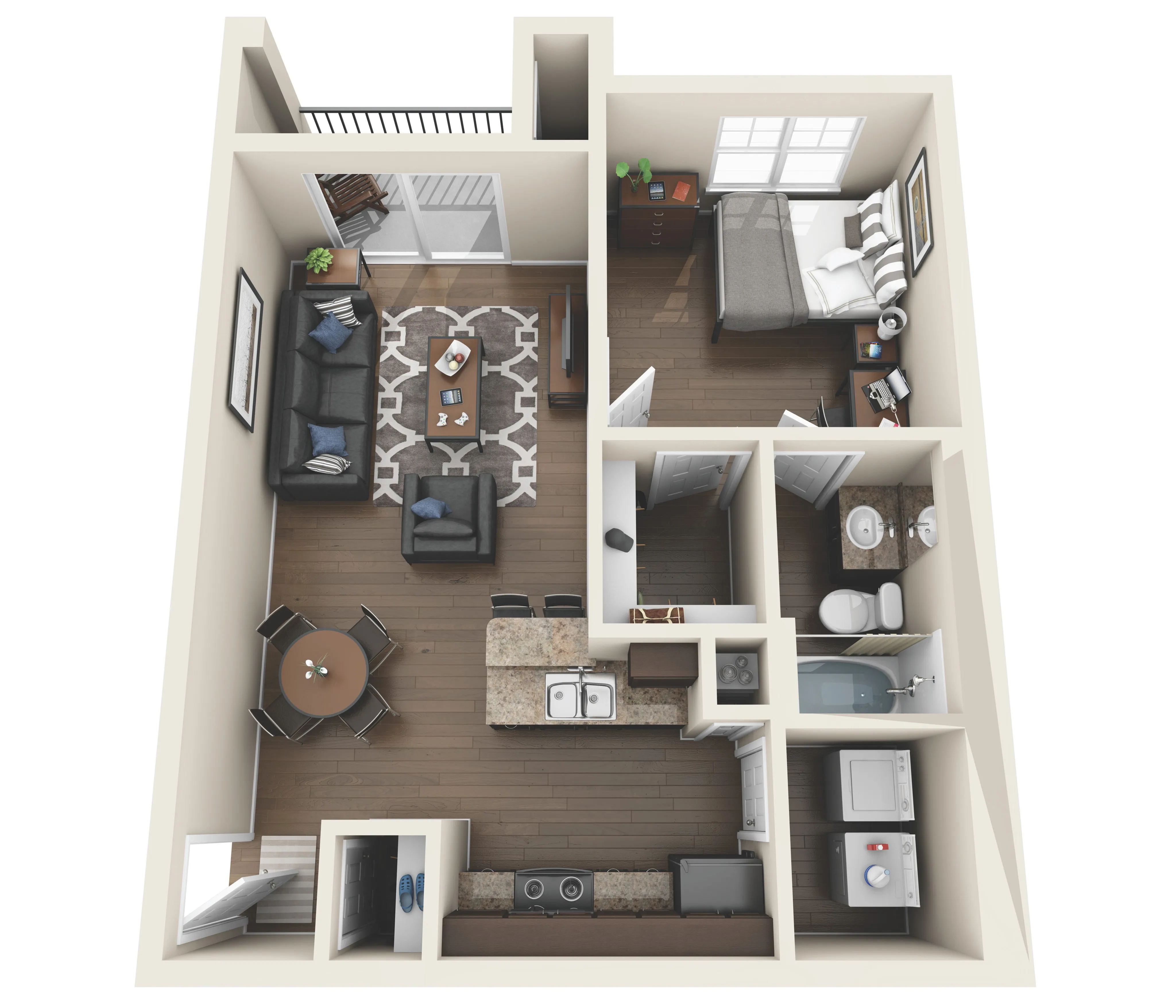 The Hudson - One Bedroom Floorplan